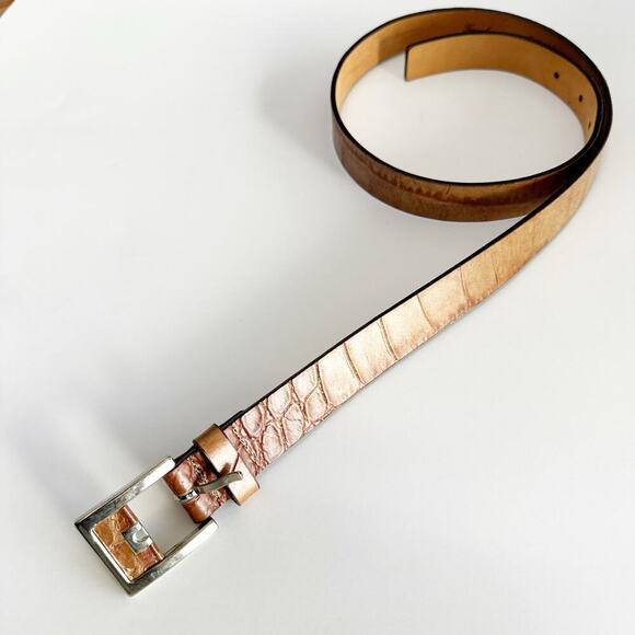 Vintage Garuglieri Light Brown Belt Genuine Leather Italian Size M - Picture 1 of 16